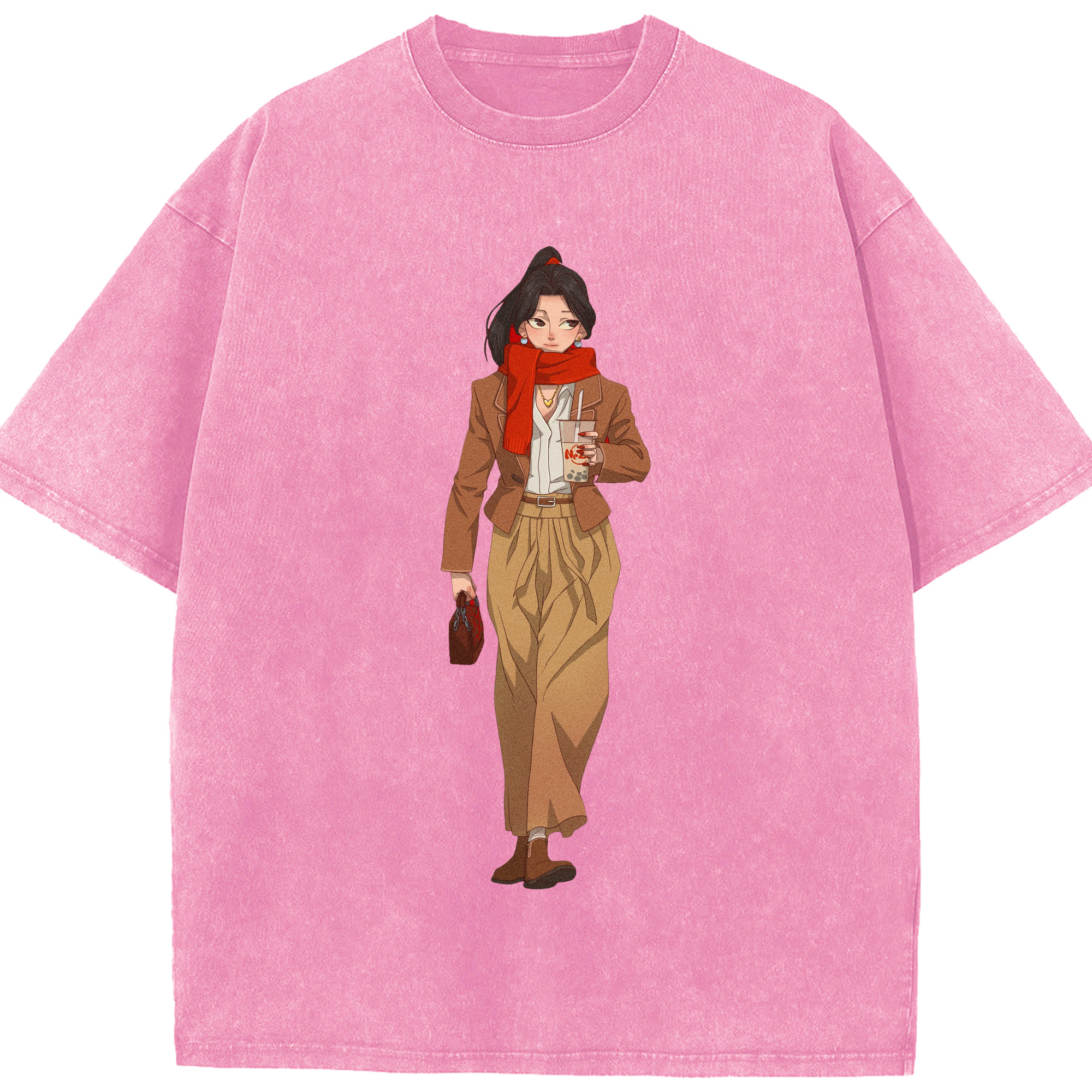 （画像用） Ne Zha 2 ナタ 魔童の大暴れ 綿100% ヴィンテージ風 半袖Tシャツ（フロントプリント）